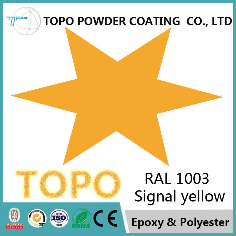 RAL 1003 Endüstriyel Epoksi Polyester Toz Boya Yüksek Parlaklık 3mm Esneklik